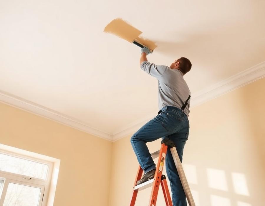 Ceiling painting in progress
